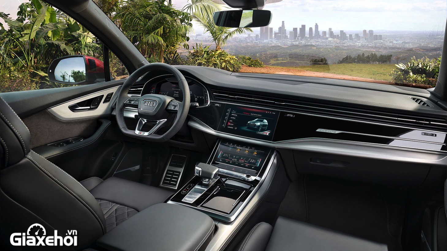 Audi Q7 2023 với khoang nội thất dùng nhiều vật liệu cao cấp.