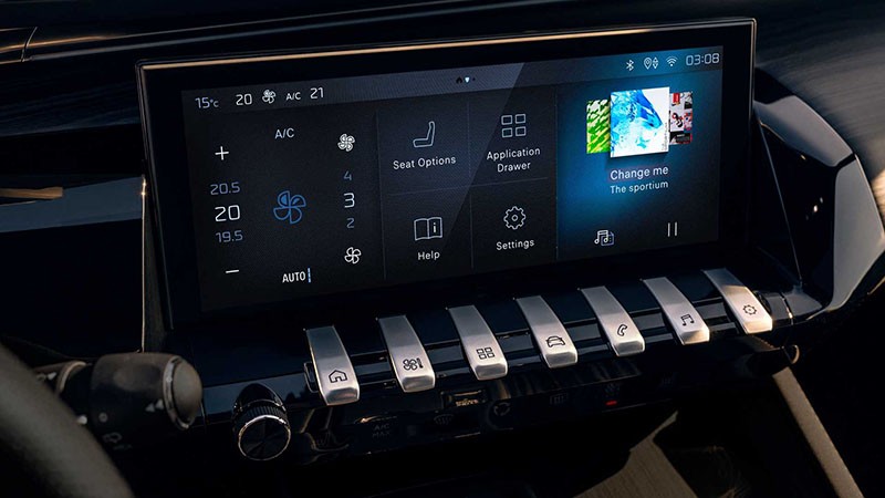 Peugeot 508 2024 được trang bị màn hình giải trí trung tâm 19 inch