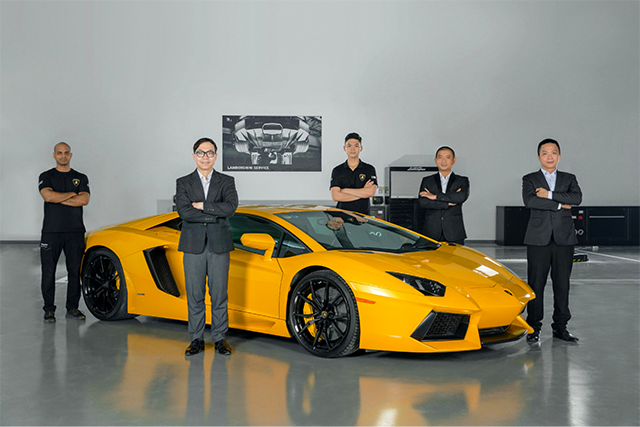 Đại lý đầu tiên khi về tay đối tác mới là Lamborghini Hồ Chí Minh tọa lạc tại khách sạn Hilton Sài Gòn, 11 Công Trường Mê Linh, phường Bến Nghé, Quận 1, TP. HCM.